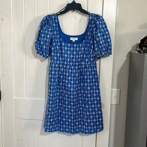 Rhode for Target blue embroidered floral eyelet puff sleeve dress. Size xs.